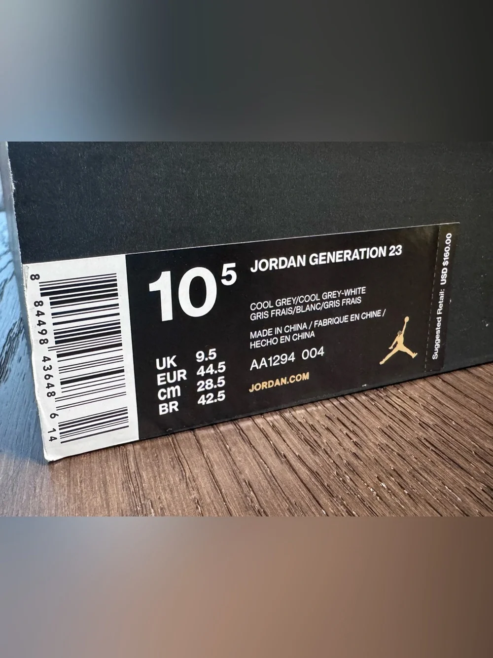Air Jordan Generation 23 Cool Grey White Men’s Size 10.5 NEW OG Box AA1294-004